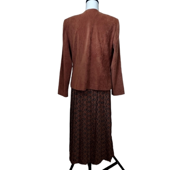 Vtg Leslie Fay Blazer Skirt & Scarf Set US 4 - Picture 4 of 15